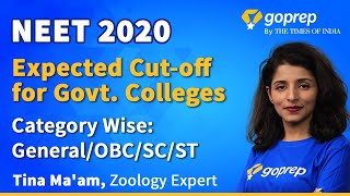 NEET 2020 Expected Cut off for Government Colleges  Minimum Marks Required for MBBS  Goprep NEET [upl. by Chalmer]