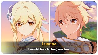 Aether and Lumine Reunite  Full Conversation Cutscene Bedtime Story  Genshin Impact 47 [upl. by Laurella]