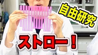 【簡単】ストローを使った凄い自由研究！  米村でんじろう公式science experiments [upl. by Trebma523]