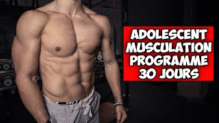 Adolescent programme musculation complet 30 jours  10min à la maison sans matériel [upl. by Marjana]