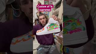 Custom Air Force 1s SUPREMES I painted today paintingtutorial customsneakers supreme airforce1 [upl. by Smart]