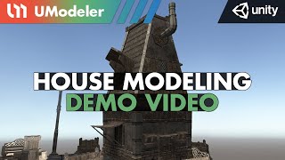 Medieval House Modeling with UModeler 20 in Unity [upl. by Enamrahc]