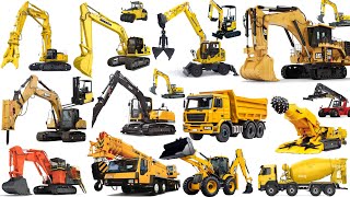 VARIOUS KIND OF ROAD CONSTRUCTION HEAVY EQUIPMENT  Excavator Asphalt paver Bulldozer Dump truck [upl. by Anelrats30]