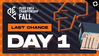 PUBG EMEA Championship Fall  Last Chance  Day 1 [upl. by Epuladaugairam919]