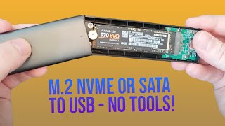 How to Install an M2 SSD in an External USB Enclosure with NO TOOLS Tutorial [upl. by Edythe256]