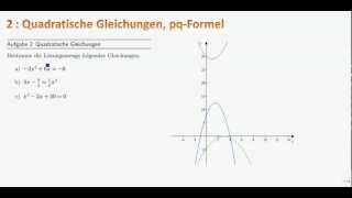 Gleichungen lösen 21  Quadratische Gleichungen pqFormel [upl. by Nauqaj]