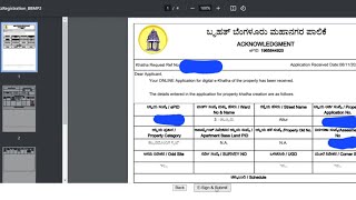 How to apply for final BBMP eKhata Online Official BBMP step by step in kannada [upl. by Eveneg]