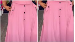 How to cut and sew an A LINE SKIRT WITH POCKETpart 2 of the crop top Detailed [upl. by Aiyotal]