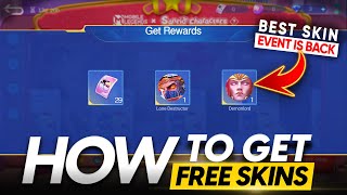 HOW TO GET FREE GUARANTEED EPIC OR BETTER SKINS  MLBB X SANRIO EVENT [upl. by Naliorf]