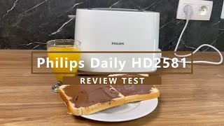 Witte Broodrooster  Philips Daily Collection HD2581 Review  Test [upl. by Yadrahc872]