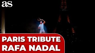 EIFFEL TOWER honors RAFAEL NADAL with an unforgettable TRIBUTE in Paris [upl. by Elle]