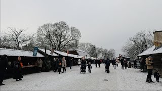 Winter Walk in Stockholm Skansen Christmas market Openair Museum [upl. by Henson]