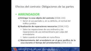 Lec005 Figuras contractuales II El arrendamiento umh1438sp 201415 [upl. by Nhguavahs]