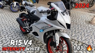 2024 Yamaha R15 V4 Intensity White Review ✅New Updates Price  Changes Xplodereviews [upl. by Blinnie]