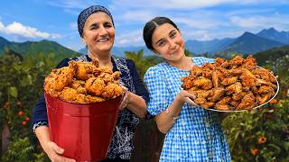 How Azerbaijani Family Lives in 21st Century Cooking KFC Fried Chicken Far from Civilization [upl. by Denni]