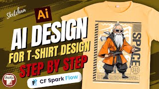 AI tshirt design  How to Make Anime T shirt design in Illustrator [upl. by Laerdna]