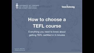 How to choose a TEFL course featuring the OISE TEFL course [upl. by Giffy263]