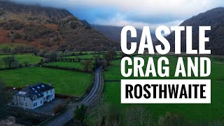 Castle Crag and Rosthwaite  Lake District by drone [upl. by Crescin]