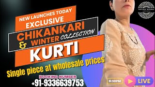 Live Woollen Chikankari SaleMonika Mishra Creationskurtiwoollenwintersuitmodalmulmulprint [upl. by Danit]