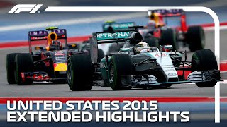 Rosberg And Hamiltons Epic Title Decider  2015 United States Grand Prix  Extended Highlights [upl. by Kcirdec]