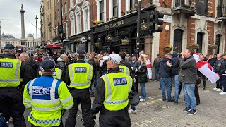 23424 St George’s Day Demo  6 Arrests Whitehall Westminster SW1 [upl. by Janiuszck132]