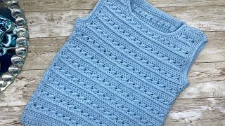 🩵 CHALECO AZUL CIELO TEJIDO A CROCHET [upl. by Ahsyak]