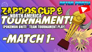 Pokemon Unite NORTH AMERICA  ZAPDOS CUP GAME 1  9 TEAM TOURNAMENT PLAY [upl. by Mikes]