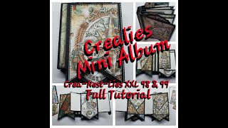 Crealies Mini Album CreaNestLies XXL 98 and 99 Full Tutorial [upl. by Hadleigh]