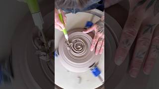 I love this part of the process pottery ceramics clay ceramicbowl potteryvids potterywheel [upl. by Olpe]