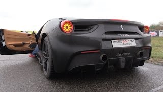 Ferrari 488 GTB TF720 w Capristo Exhaust  REVS amp DRAG RACING [upl. by Aynnat339]