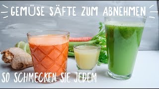 3 GESUNDE SAFT REZEPTE ZUM ABNEHMEN Mit amp ohne Entsafter Detox Slow Juicing für Anfänger [upl. by Nalyd]