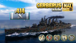 Cruiser Cerberus on map Okinawa  World of Warships [upl. by Yemac]