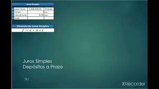 Como Calcular Juros Simples de Depósito a Prazo [upl. by Norek]