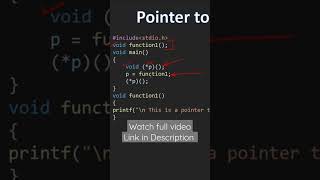 Pointer To Function  Pointers in C cprogramminginhindi cprogramming [upl. by Cinomod]