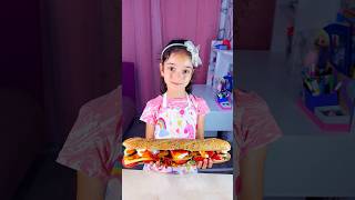 A girl makes delicious baguette with vegetarian schnitzel shorts viral food trends kids viral [upl. by Morven606]