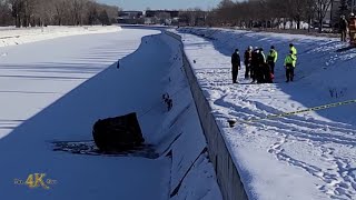 Montréal Woman killed in winter crash on frozen Lachine Canal 132022 [upl. by Newo567]