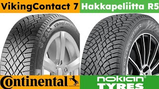 Continental VikingContact 7 vs Nokian Hakkapeliitta R5 [upl. by Asenaj]