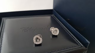 Серьги Chopard 83293620 коллекция Happy Diamond белое золото и плавающие бриллианты [upl. by Merv308]