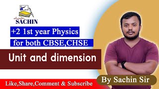 unit and dimension  class 01 2 1st year  Sachin Sir [upl. by Rutger]