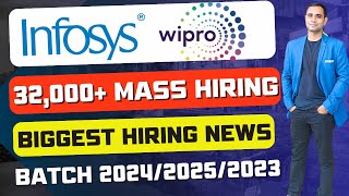 🔥Wipro amp Infosys Biggest Mass Hiring News  Wipro Hiring 12000 amp Infosys Hiring 20000 Freshers🔥 [upl. by Waddell]