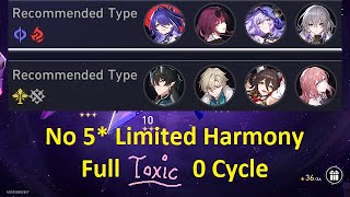 No 5★ Limited Harmony Full Toxic 0 Cycle MoC 11 Dissipation of Dreams  Honkai Star Rail [upl. by Ynabe]