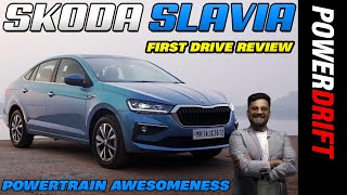 Skoda Slavia 10Litre TSI  First Drive Review  PowerDrift [upl. by Eahsed]