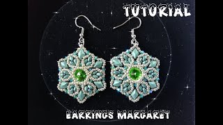 TUTORIAL SUGLI ORECCHINI CON PERLINE MARGARET  BEADED EARRINGS TUTORIALS [upl. by Ahsinauj934]