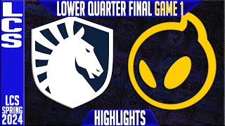 TL vs DIG Highlights Game 1  LCS Spring 2024 Playoffs Quarterfinal  Team Liquid vs Dignitas G1 [upl. by Artep]