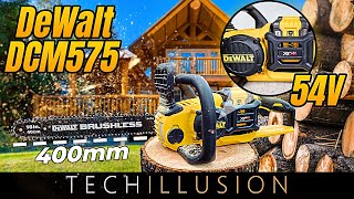 🔥THE POWERFULL Cordless Chainsaw DCM575N from DeWalt 😱  DeWalt DCM575N 400mm  Review amp Test [upl. by Adlig]