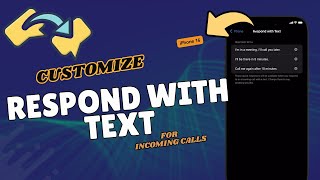 How to Customize Respond with Text Message on iPhone 16 [upl. by Kohler]