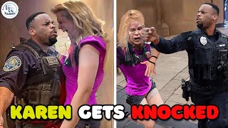 Karen Gets KNOCKED OUT COLD After ATTACKS Cop😲  And Getting INSTANT KARMA [upl. by Adnek484]