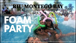 Riu Montego Bay Hotel  Foam Party Jamaica 2018 [upl. by Sitoiganap]