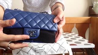 Chanel MINI FLAP dark blue  Unboxing Chanel  Chanel LV [upl. by Jerome]