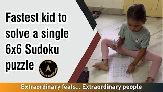 Fastest kid to solve a single 6x6 Sudoku puzzle [upl. by Ramirol]